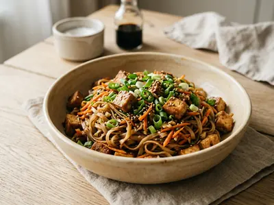 Asijské opékané nudle s tofu