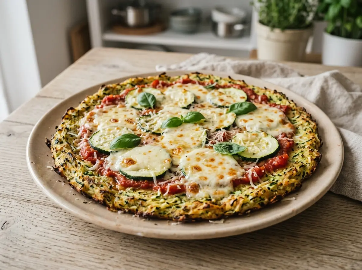 Cuketová pizza s mozzarellou