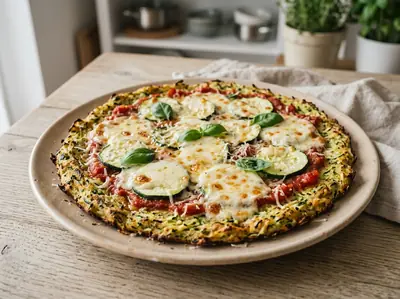 Cuketová pizza s mozzarellou