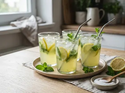 Domácí limonáda s citronem a mátou