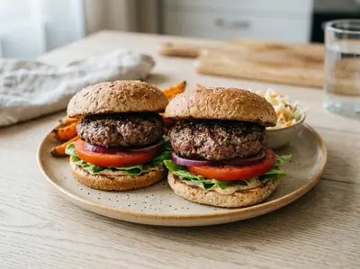 Fit hovězí burger v celozrnné housce