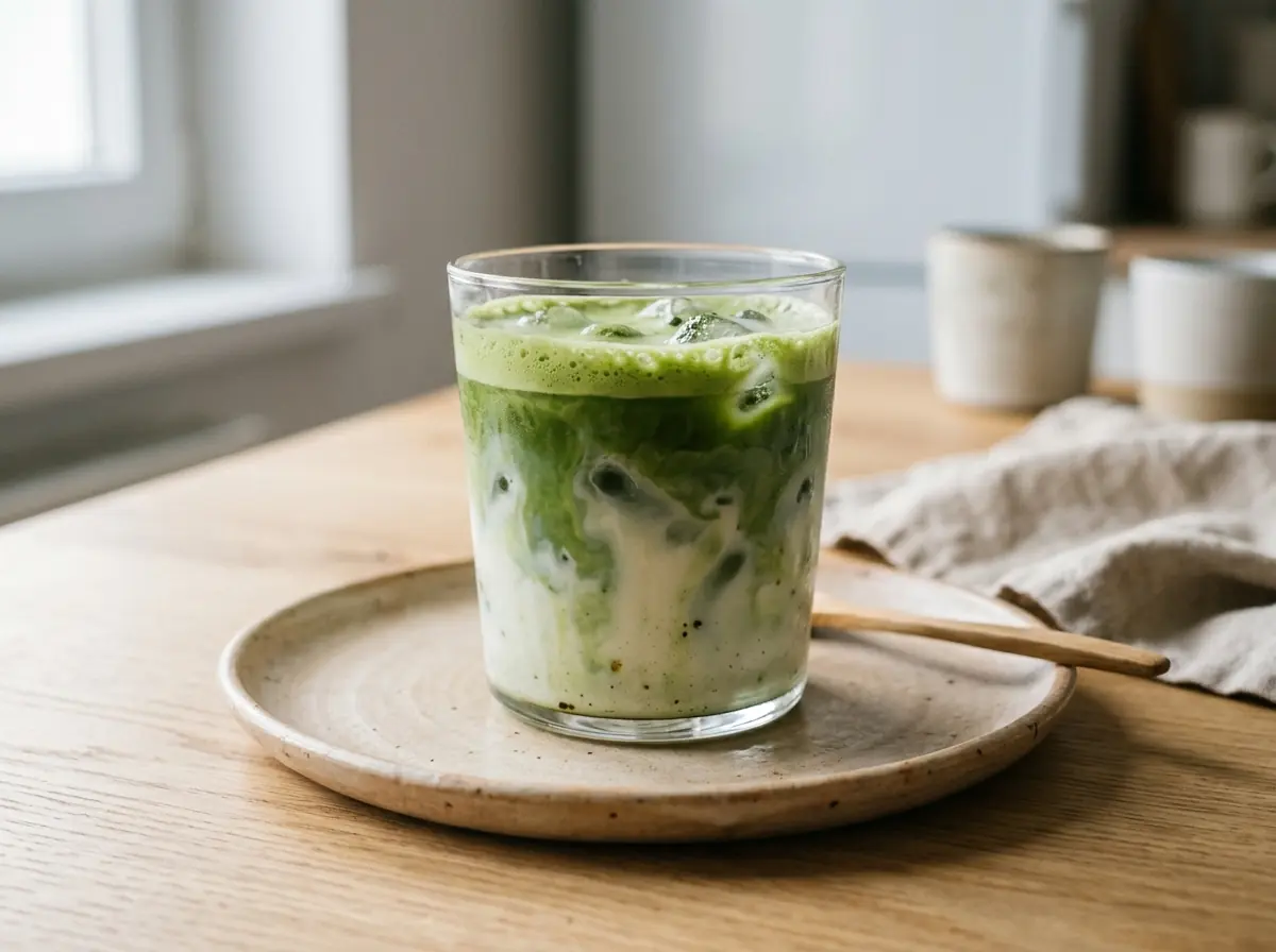 Matcha latte na ledu