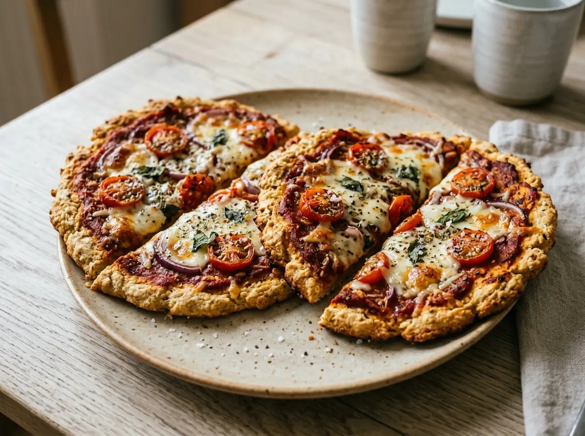 Proteinová pizza z tvarohového těsta