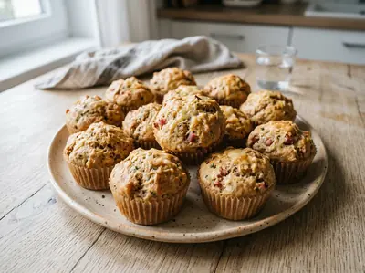 Slané muffiny se šunkou a sýrem